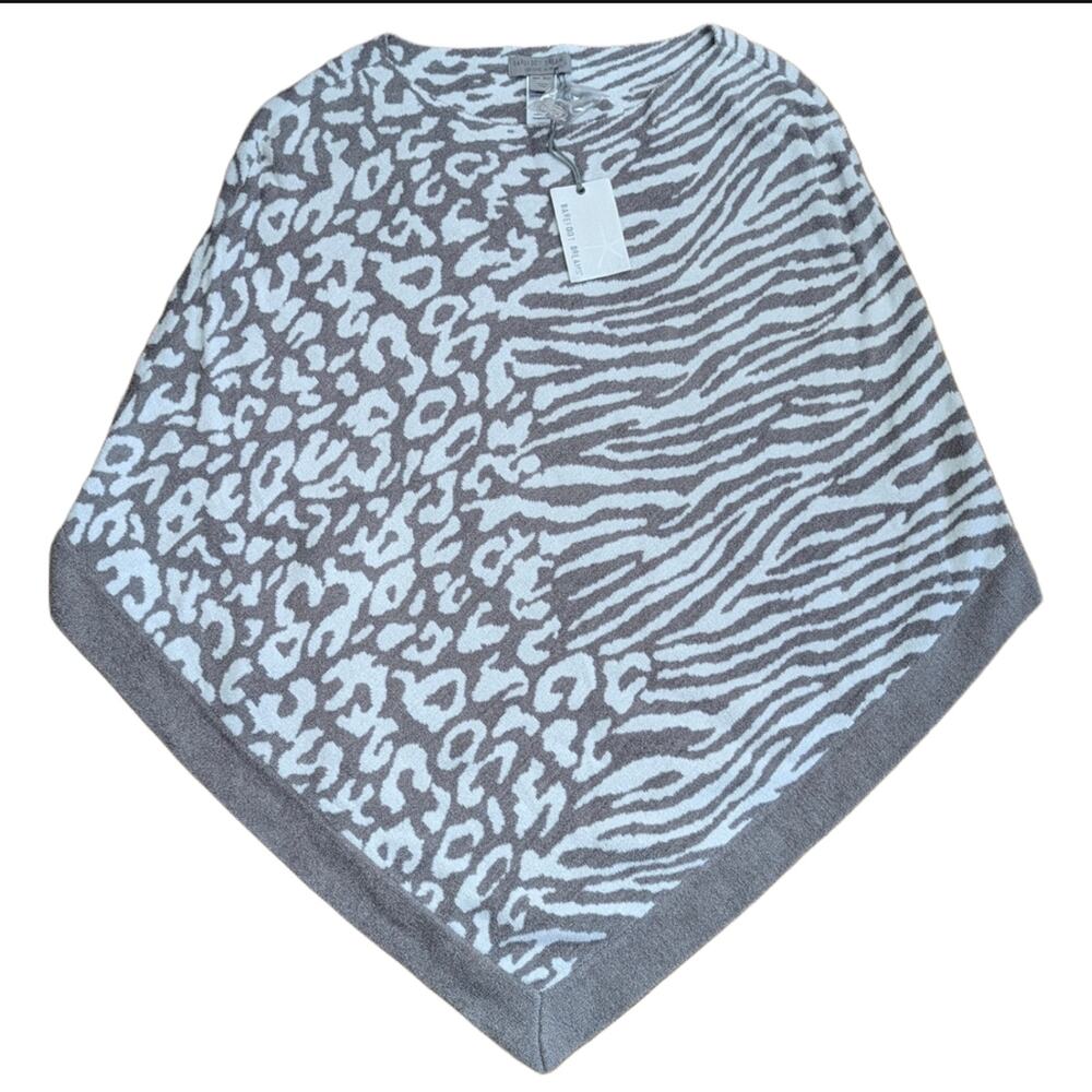 Barefoot Dreams Cozychic Ultra Lite Super Soft Pullover Print Fall Poncho NWT